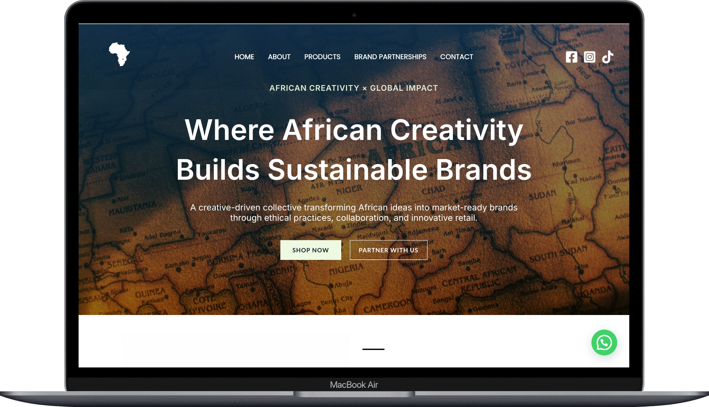 Muks Afrikollective homepage preview